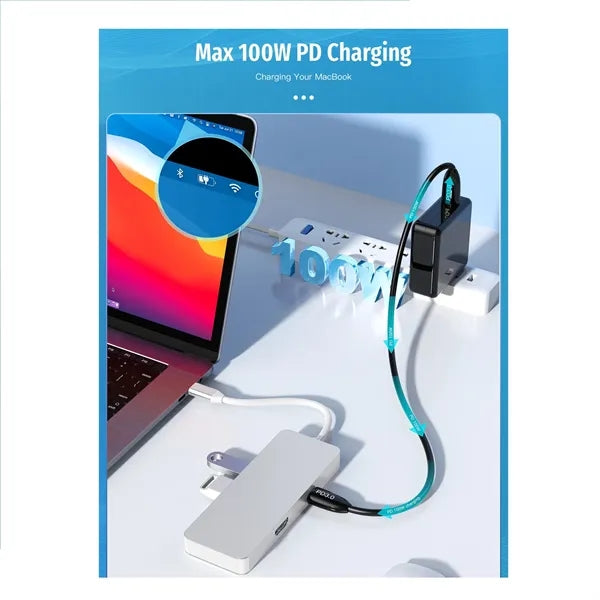7 in 1 USB Type C Hub HDMI Multi-Port Adapter for Laptops