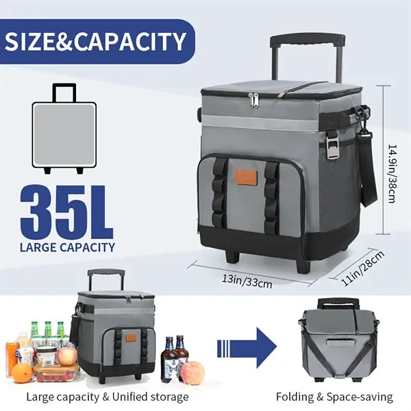 Rolling Insulated Cooler Bag for Delivery