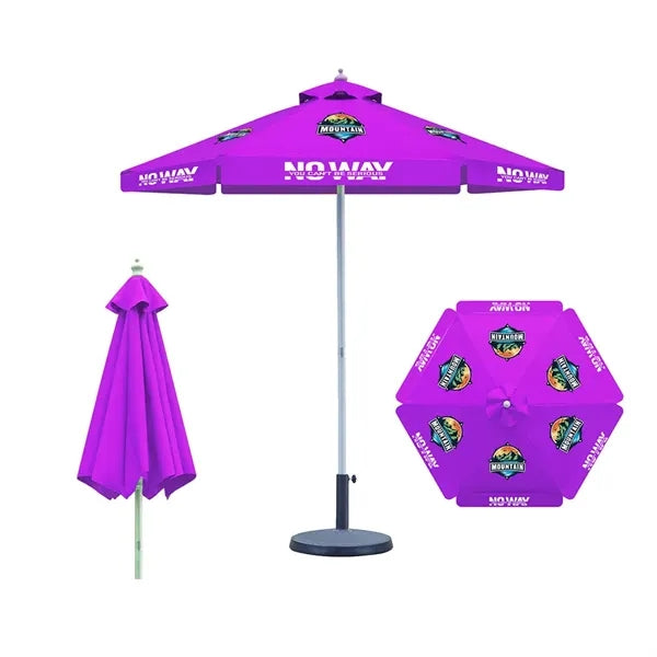 Heavy Duty Market Umbrella w/6 Panel Full Color & Aluminum