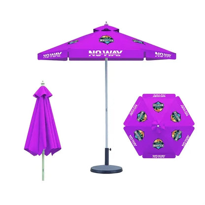 Heavy Duty Market Umbrella w/6 Panel Full Color & Aluminum