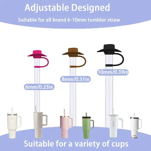 Cowboy Hat Shaped Silicone Straw Stoppers