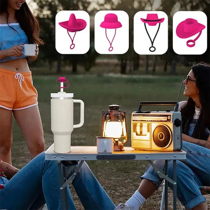 Cowboy Hat Shaped Silicone Straw Stoppers