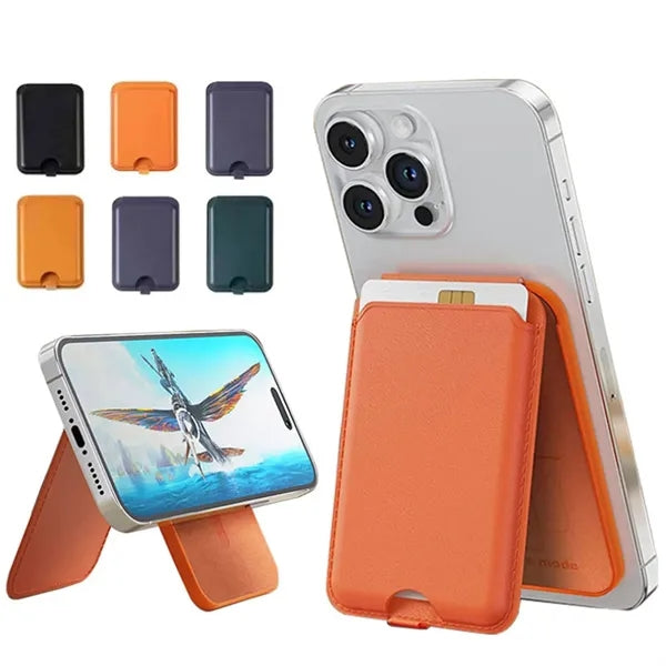 MagSafe Leather Wallet Card Holder with Stand for iPhone