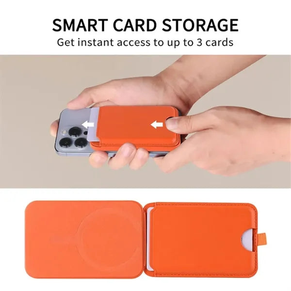 MagSafe Leather Wallet Card Holder with Stand for iPhone