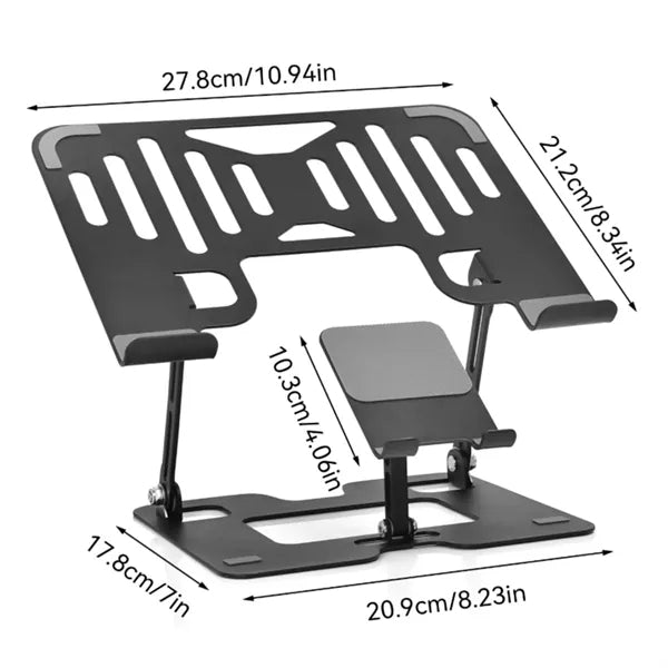 Adjustable Laptop And Phone Stand Foldable Ergonomic Riser