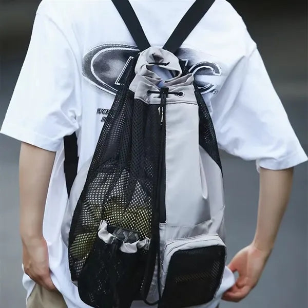 Mesh Drawstring Swim Bag With Wet Pocket For Beach Gym Gear
