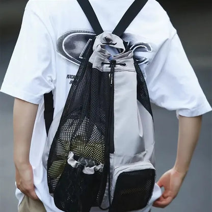 Mesh Drawstring Swim Bag With Wet Pocket For Beach Gym Gear