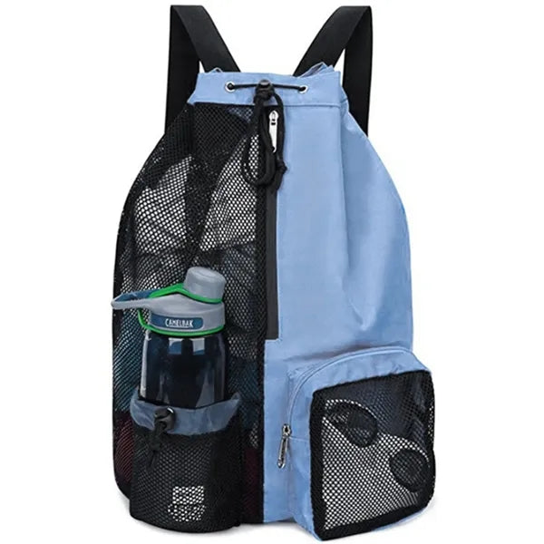 Mesh Drawstring Swim Bag With Wet Pocket For Beach Gym Gear