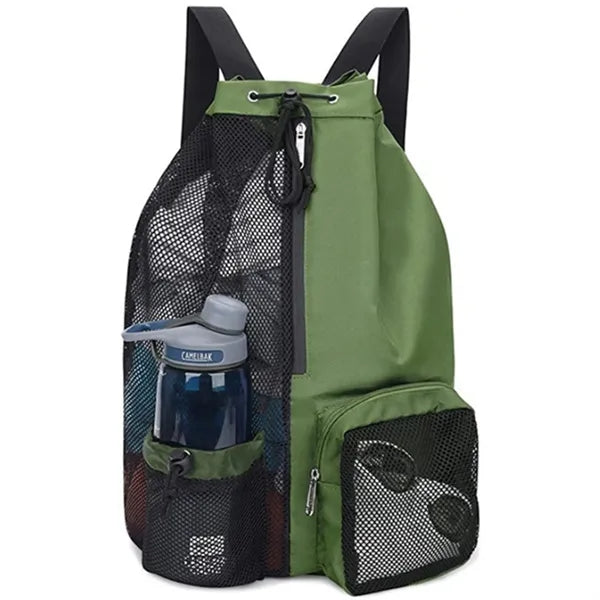 Mesh Drawstring Swim Bag With Wet Pocket For Beach Gym Gear