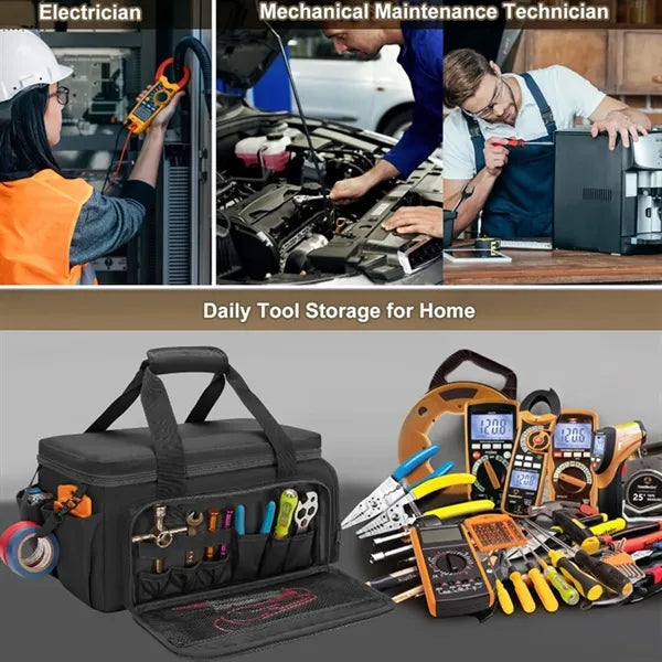 Heavy Duty 14 Inch Tool Bag Multi Pocket Work Organizer
