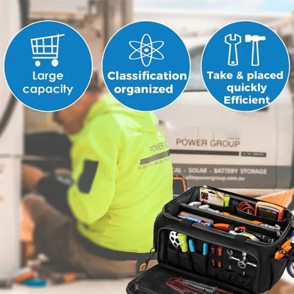 Heavy Duty 14 Inch Tool Bag Multi Pocket Work Organizer