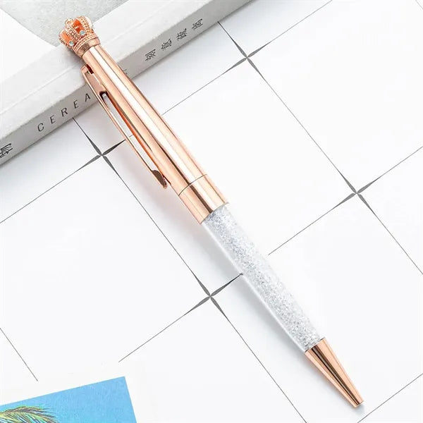 Crystal Crown Retractable Ballpoint Pen
