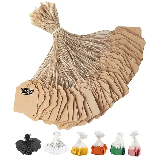 100Pcs Custom Kraft Paper Price Hang Tag