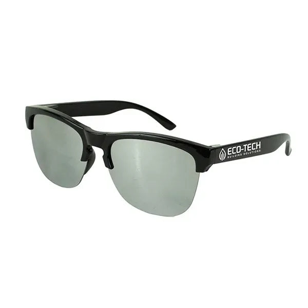 Recycled Half Frame Reflective Sunglasses