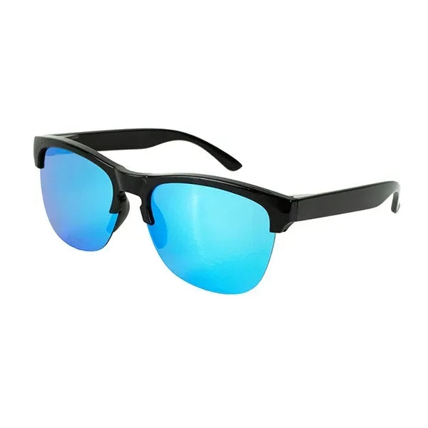 Recycled Half Frame Reflective Sunglasses