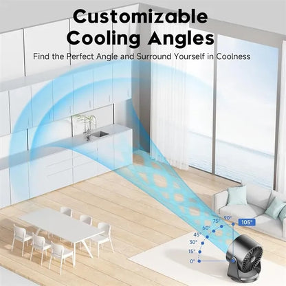 Digital Display Rechargeable Table Fan