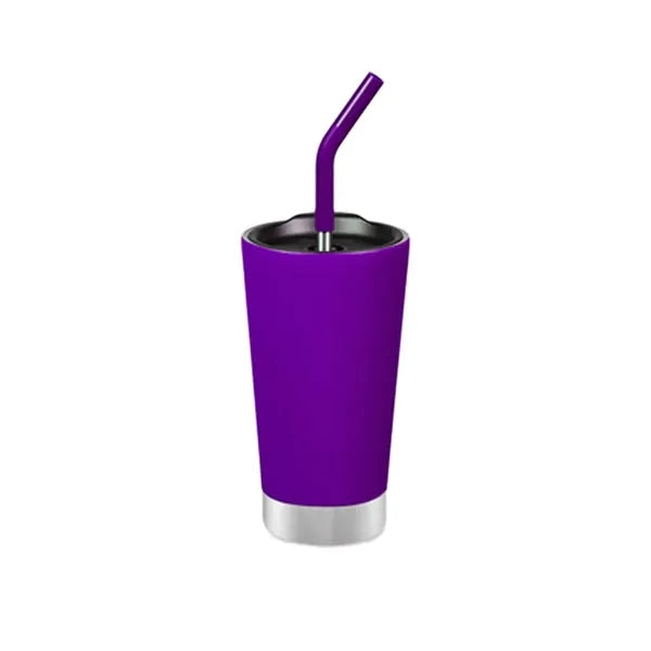 17OZ Stainless Steel Tumbler with Silicon Straw