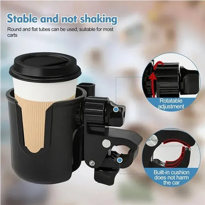 Stroller Cup Holder Attachment with Phone Holder