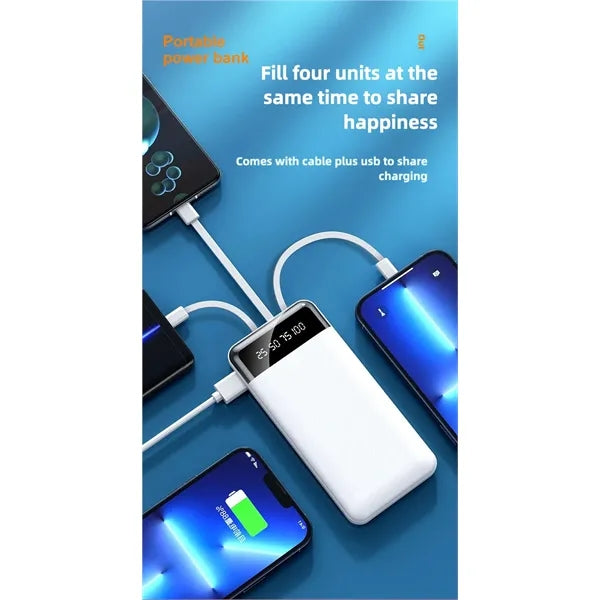 10000 mAh Power Bank With Charging Cable