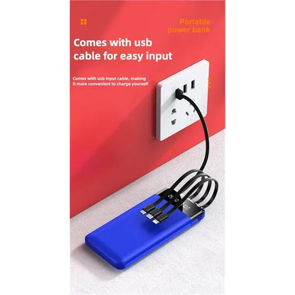 10000 mAh Power Bank With Charging Cable