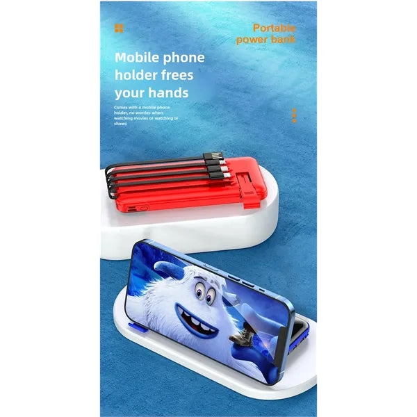 10000 mAh Power Bank With Charging Cable
