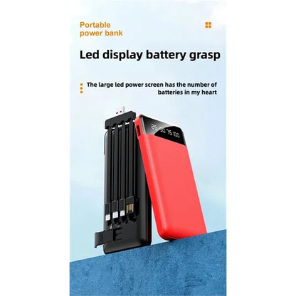 10000 mAh Power Bank With Charging Cable