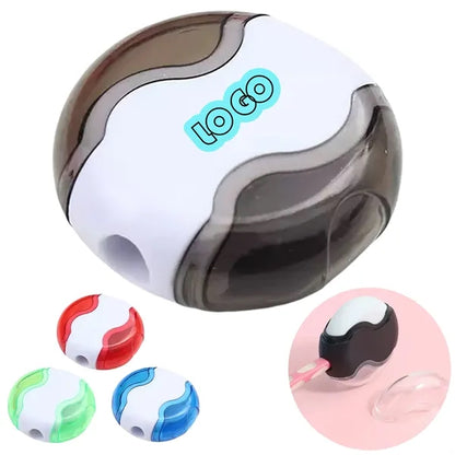 Round Pencil Sharpener With Built-In Eraser And Cover