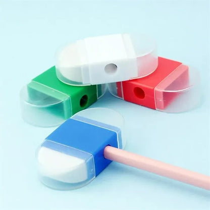Dual-Function Pencil Sharpener With Built-In Eraser
