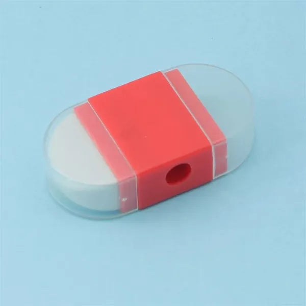 Dual-Function Pencil Sharpener With Built-In Eraser