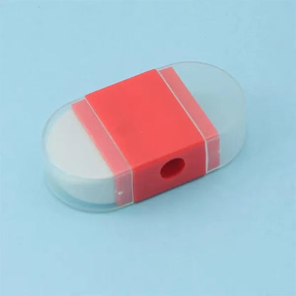 Dual-Function Pencil Sharpener With Built-In Eraser