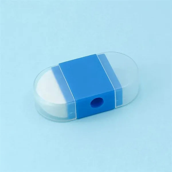 Dual-Function Pencil Sharpener With Built-In Eraser