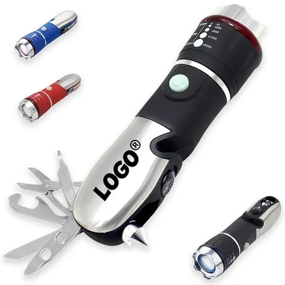 Multifunction Emergency Escape Hammer with LED Flashlight