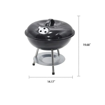 Portable Charcoal BBQ Grill with Locking Lid Camping