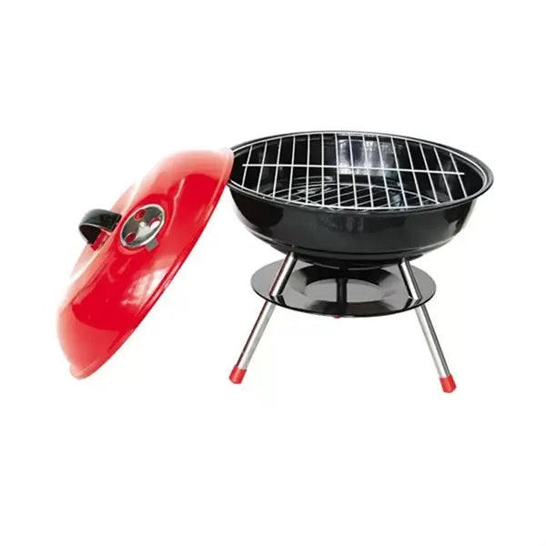 Portable Charcoal BBQ Grill with Locking Lid Camping