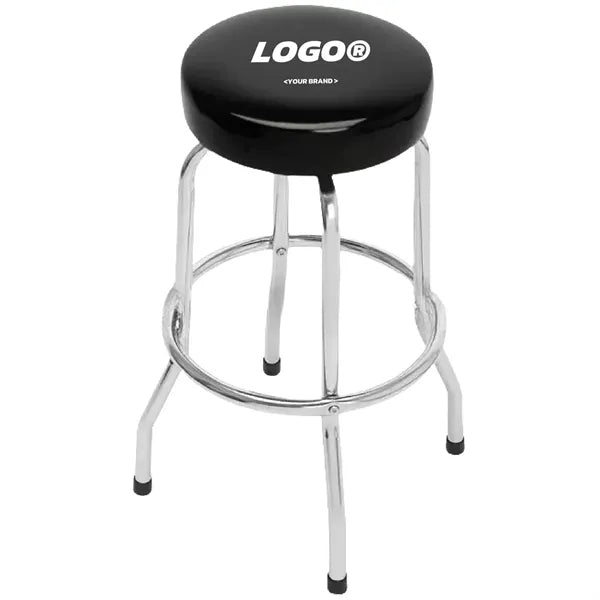 Modern Bar Stool with Chrome Legs Cushioned Seat Chair