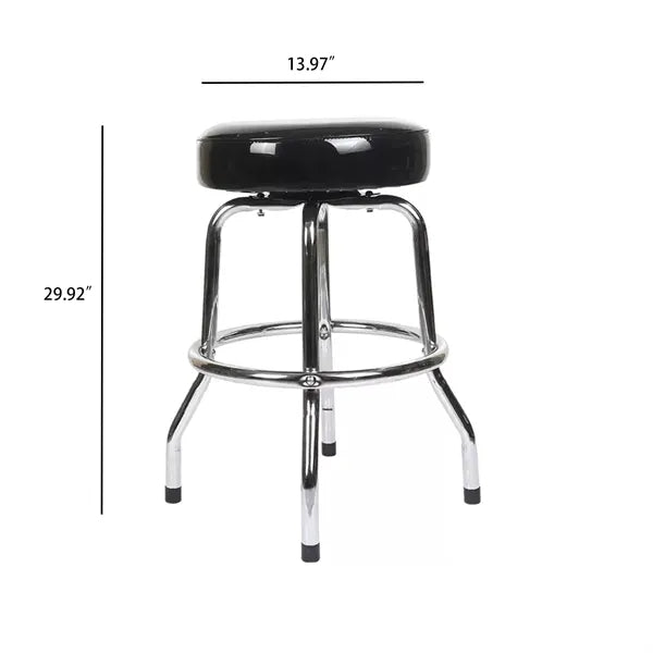 Modern Bar Stool with Chrome Legs Cushioned Seat Chair