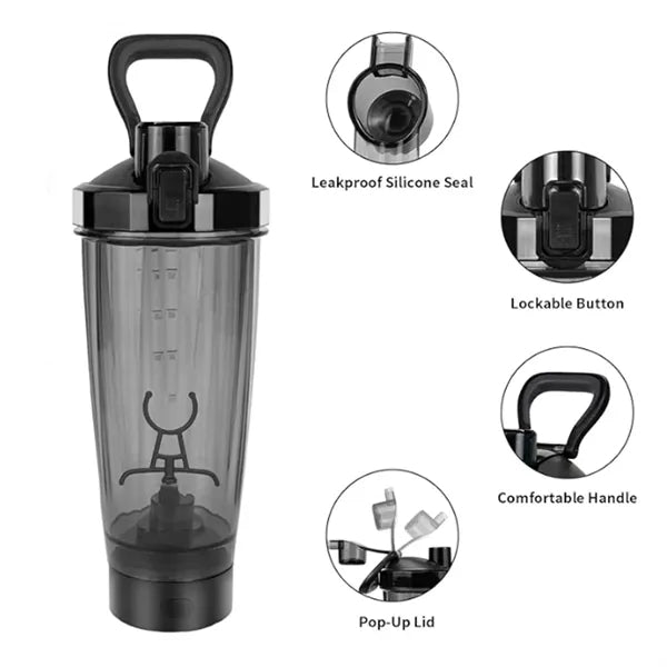 Electric Vortex Protein Shaker Bottle Rechargeable Mixer Cup