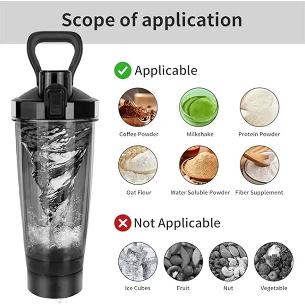 Electric Vortex Protein Shaker Bottle Rechargeable Mixer Cup