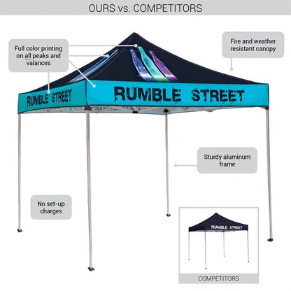 10' Square Tent With One Full Wall