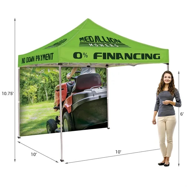 10' Square Tent With One Full Wall