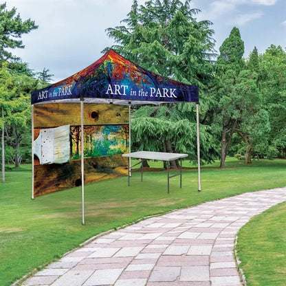 10' Square Tent With One Full Wall