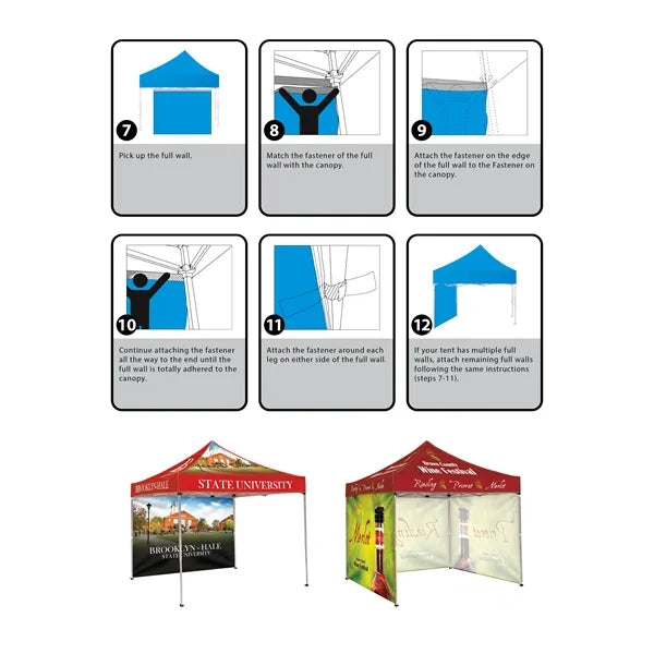 10' Square Tent With One Full Wall