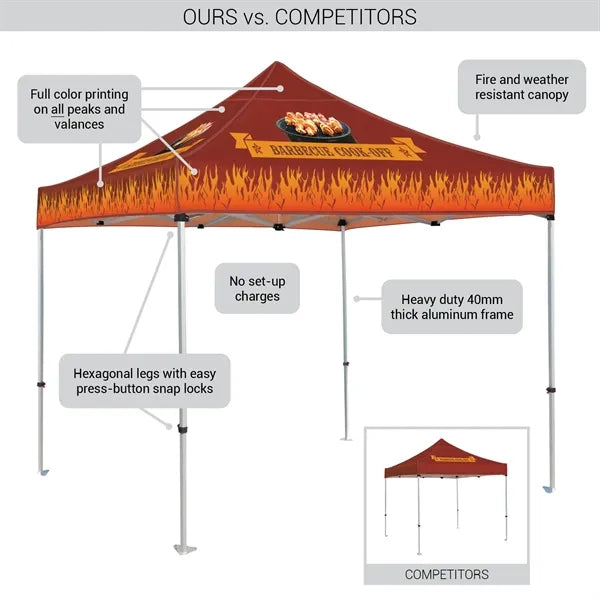 10' Heavy Duty Tent with One Full and Two Half Walls
