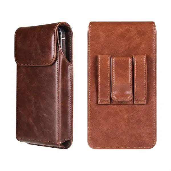 Leather Cell Phone Holster With Belt Clip