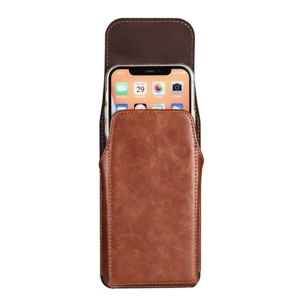 Leather Cell Phone Holster With Belt Clip