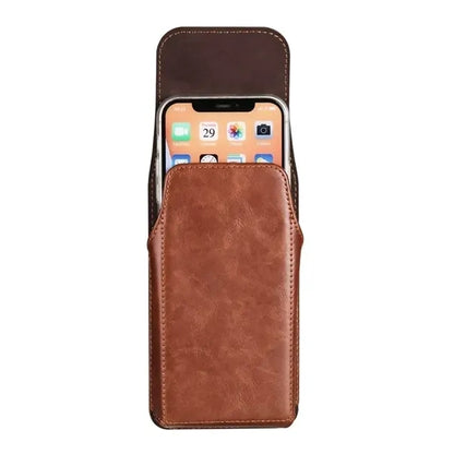 Leather Cell Phone Holster With Belt Clip
