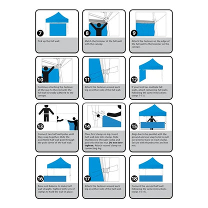 6.5' Square Tent With One SS Wall and Two SIngle Sided Half