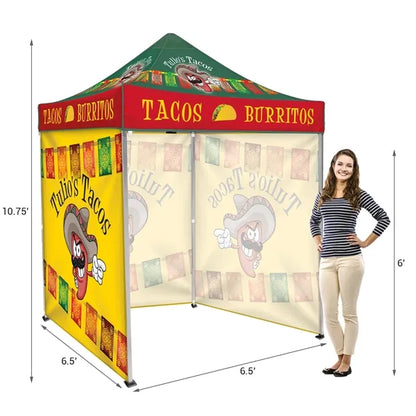 6.5' Square Canopy Tent With Three Full Single Sided Walls