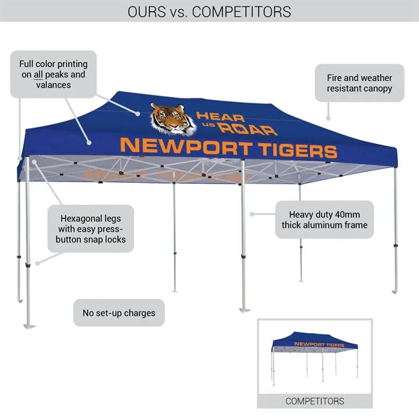 10' x 20' Heavy Duty Canopy Tent with One Wall