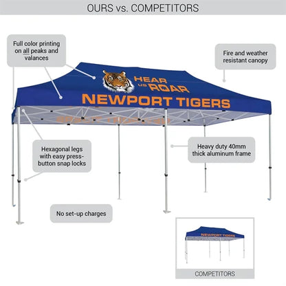 10' x 20' Heavy Duty Canopy Tent with One Wall